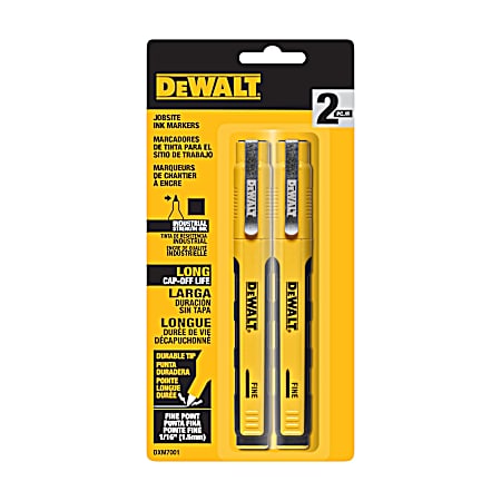Jobsite Marker Fine Tip Black - 2 Pk