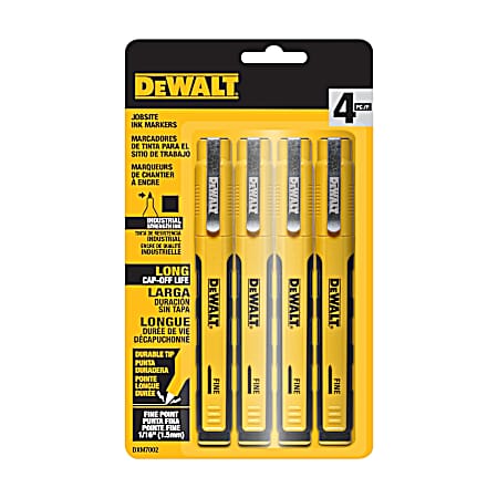 Jobsite Marker Fine Tip Black - 4 Pk