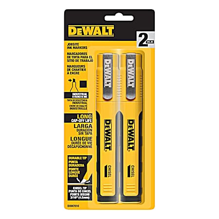 Jobsite Marker Chisel Tip Black - 2 Pk