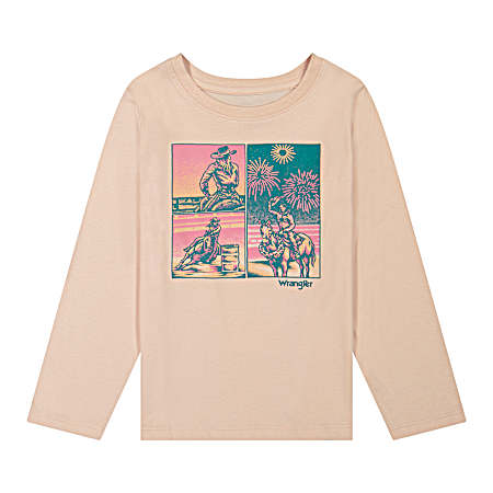 Girls' Pink Cowgirl Graphic Long Sleeve Shirt
