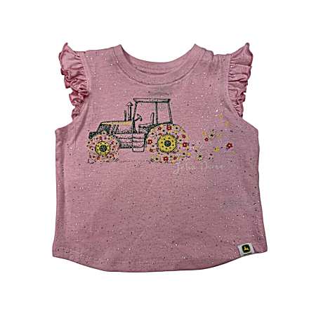 Girls' Pink Stay Wild Short Sleeve Shirt