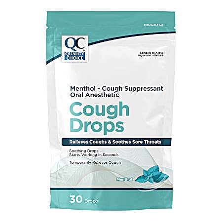 30 ct Cough Drops Menthol