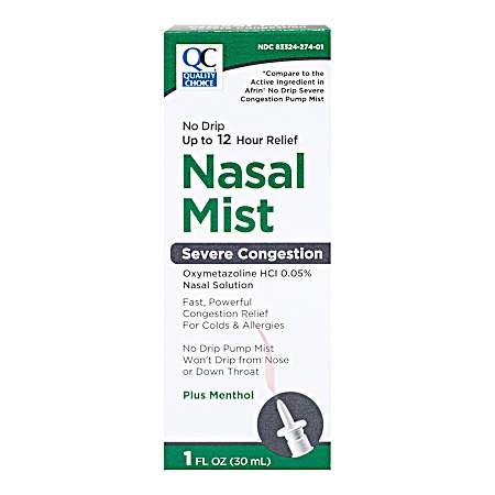 Nasal Mist No Drip 12-hour Severe Congestion Spray
