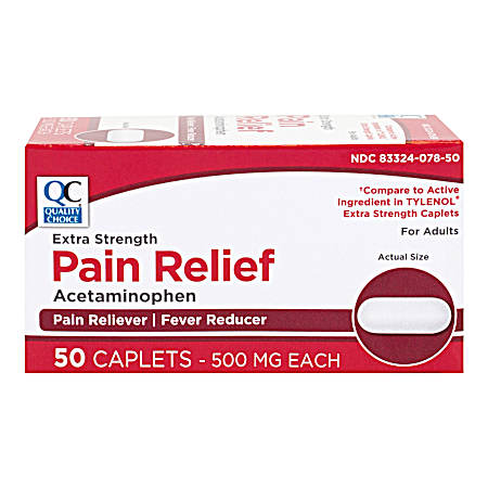 50 ct Acetaminophen 500 Mg Extra-Strength Caplets