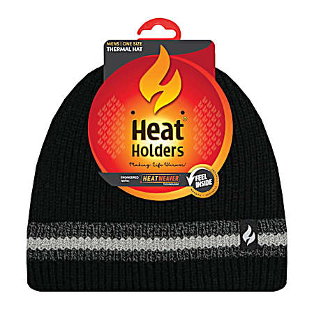 Men's Black/Grey Simon Rib Roll-Up Hat