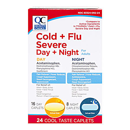 24 ct Cold & Flu Daytime/Nighttime Severe Caplets Combo