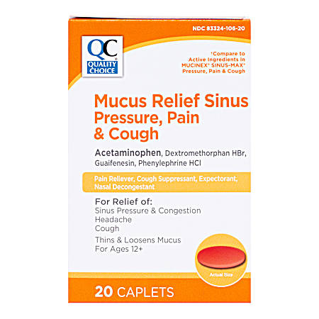 20 ct Mucus Relief Pressure & Pain Caplets