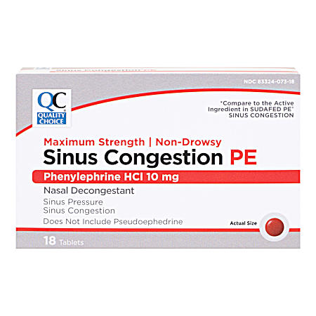 18 ct Sinus Congestion PE Maximum Strength Tablets