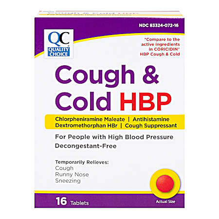 16 ct HBP Cough & Cold Tablets