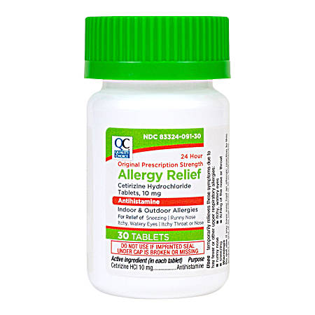30 ct Cetirizine HCL 10 Mg Allergy Relief Tablets