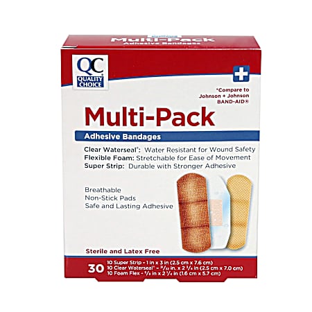30 ct Adhesive Bandages Multi-Pack Assorted