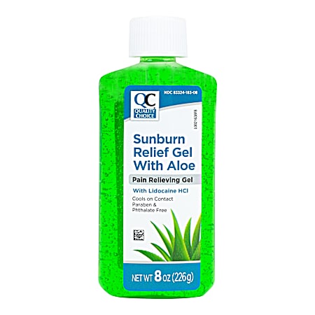 8 oz Sunburn Relief Gel With Aloe & Lidocaine