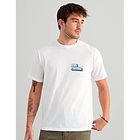 Men's White Bait N Fetch Short Sleeve Shirt