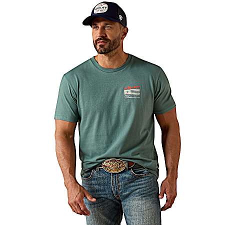 Men's Silver Pine Hidden Valley Flag Short Sleeve Shirt