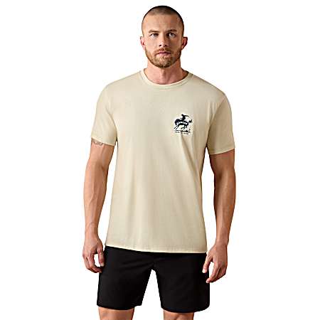 Men's Natural Split Freedom Painted Short Sleeve Shirt