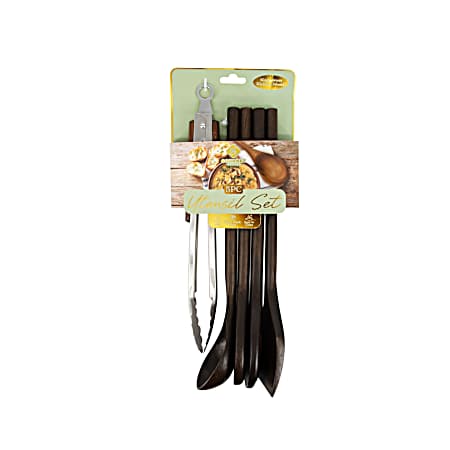 5 Pc Walnut Utensil Set