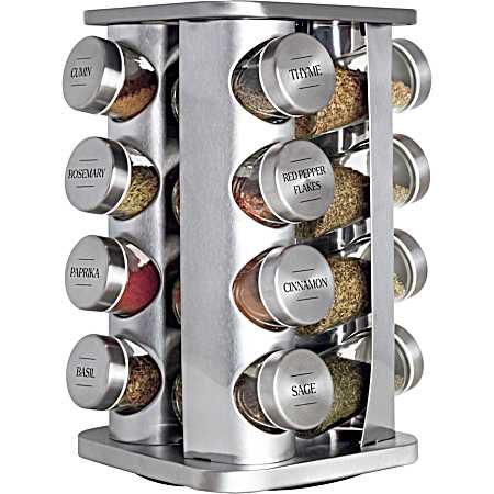 16 pc Spice Spinner Rack - Stainless Steel