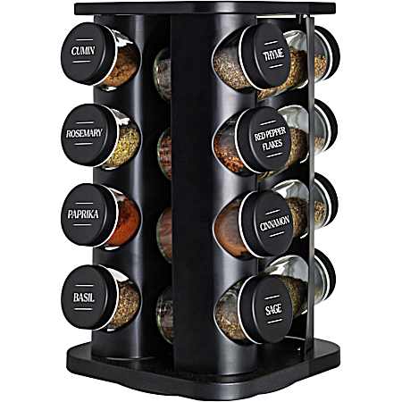 16 pc Spice Spinner Rack - Black