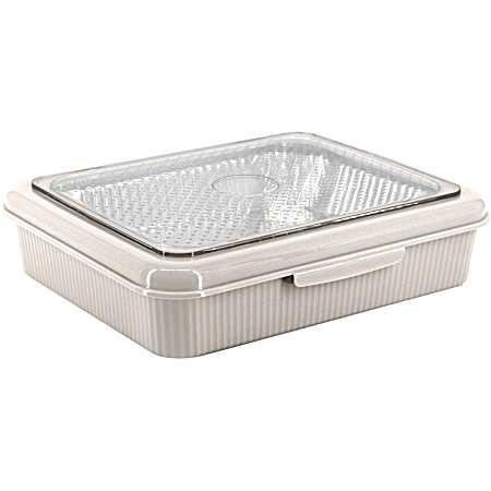 95 oz Reusable Food Storage Container W/Tongs - Moonbeam