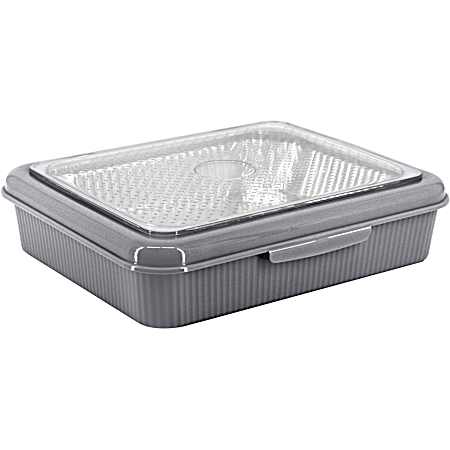 95 oz Reusable Food Storage Container W/Tongs - Alloy