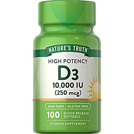 100 ct. Vitamin D 10,000 IU (250 mcg) SG