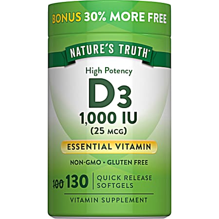 130 ct. Vit D3 1,000 IU (25 mcg) SG