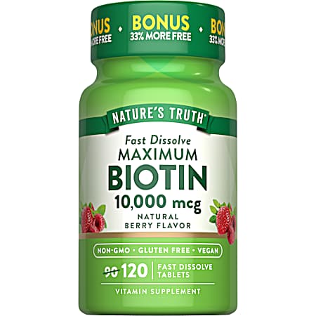 120 Biotin 10,000 mcg Fast Dissolve Tabs