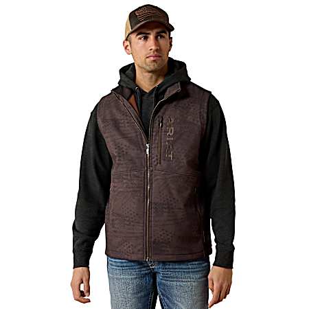 Men's Brown Patriot Flag Softshell Vest