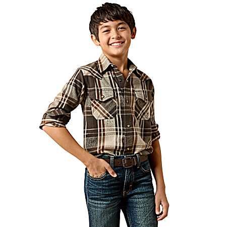 Boys Retro Howell Snap Front Long Sleeve Shirt