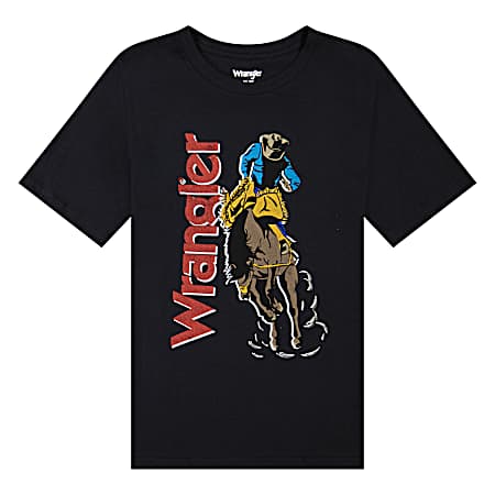 Boys' Jet Black Wild Ride Short Sleeve Shirt