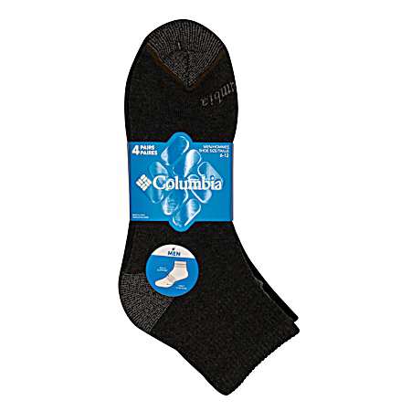 Men's Casual Quarter Socks - 4 Pk
