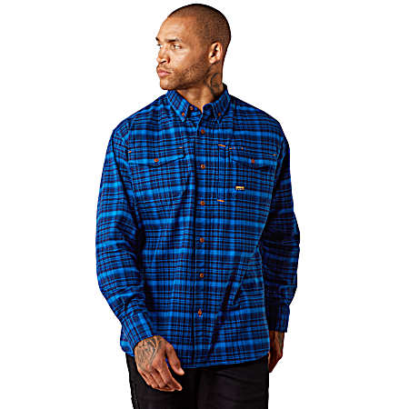 Men's Durastretch Flannel Button Front Long Sleeve Shirt