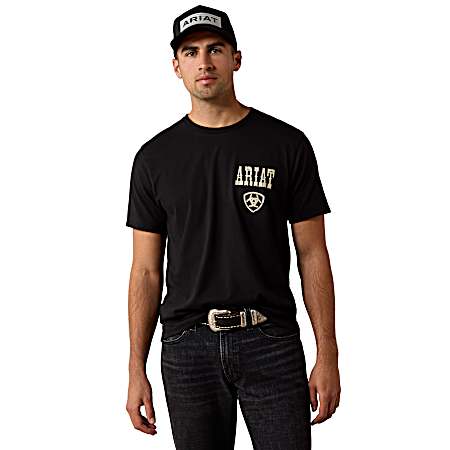 Men's Black Cowboy Way Up Short Sleeve Shirt